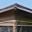 Pavilion/foisor pentru gradina/terasa, cadru metalic, cu plasa pentru insecte, cafeniu, 3x3x2.7 m