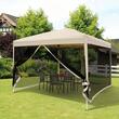 Pavilion/foisor pentru gradina/terasa, cadru metalic, material Oxford, cu plasa pentru insecte, geanta, crem, 2.97x2.97x2.55 m