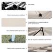 Pavilion/foisor pentru gradina/terasa, cadru metalic, material Oxford, cu plasa pentru insecte, geanta, crem, 2.97x2.97x2.55 m