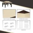 Pavilion/foisor pentru gradina/terasa, pliabil, cu inaltime ajustabila, material Oxford, cadru otel, plasa insecte, geanta, bej si negru, 3.26x3.26x2.72 m