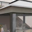 Pavilion/foisor pentru gradina/terasa, pliabil, cu inaltime ajustabila, material Oxford, cadru otel, plasa insecte, geanta, gri, 3.25x3.25x2.72 m