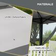 Pavilion/foisor pentru gradina/terasa, pliabil, cu inaltime ajustabila, material Oxford, cadru otel, plasa insecte, geanta, gri, 3.25x3.25x2.72 m
