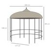 Pavilion/foisor pentru gradina/terasa, rotund, stil gazebo, cadru metalic, cu perdele, bej, 3x2.85 m