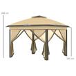 Pavilion/foisor pentru gradina/terasa, pliabil, cu inaltime ajustabila, material Oxford, cadru otel, plasa insecte, bej, 3.30x3.30x2.88 m