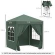 Pavilion pentru camping, cadru metalic, 4 pereti, pliabil, verde, 2x2x2.4 m
