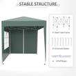 Pavilion pentru camping, cadru metalic, 4 pereti, pliabil, verde, 2x2x2.4 m