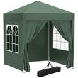 Pavilion pentru camping, cadru metalic, 4 pereti, pliabil, verde, 2x2x2.4 m