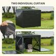 Pavilion pentru camping, cu copertina, material Oxford, cadru metalic, 4 pereti, plasa insecte, pliabil, negru, 2.44x2.10x2.13 cm