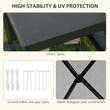 Pavilion pentru camping, cu copertina, material Oxford, cadru metalic, 4 pereti, plasa insecte, pliabil, negru, 2.44x2.10x2.13 cm