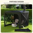 Pavilion pentru camping, cu copertina, material Oxford, cadru metalic, 4 pereti, plasa insecte, pliabil, negru, 2.44x2.10x2.13 cm