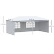 Pavilion pentru gradina/comercial, cadru metalic, 4 pereti, pliabil, alb, 5.85x2.95x1.95 m