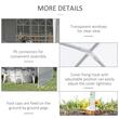 Pavilion pentru gradina/comercial, cadru metalic, 4 pereti, pliabil, alb, 5.85x2.95x1.95 m