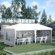 Pavilion pentru gradina/comercial, cadru metalic, material Oxford, 4 pereti, pliabil, alb, 5.85x2.95x2.70 m