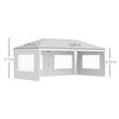 Pavilion pentru gradina/comercial, cadru metalic, material Oxford, 4 pereti, pliabil, alb, 5.85x2.95x2.70 m