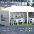 Pavilion pentru gradina/comercial, cadru metalic, material Oxford, 4 pereti, pliabil, alb, 5.85x2.95x2.70 m