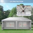 Pavilion pentru gradina/comercial, cadru metalic, material Oxford, 4 pereti, pliabil, alb, 5.85x2.95x2.70 m
