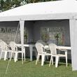 Pavilion pentru gradina/comercial, cadru metalic, material Oxford, 4 pereti, pliabil, alb, 5.85x2.95x2.70 m