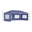 Pavilion pentru gradina/comercial, cadru metalic material Oxford, 4 pereti, pliabil, albastru, 5.85x2.95x2.70 m