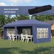 Pavilion pentru gradina/comercial, cadru metalic material Oxford, 4 pereti, pliabil, albastru, 5.85x2.95x2.70 m