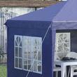 Pavilion pentru gradina/comercial, cadru metalic material Oxford, 4 pereti, pliabil, albastru, 5.85x2.95x2.70 m