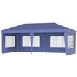 Pavilion pentru gradina/comercial, cadru metalic material Oxford, 4 pereti, pliabil, albastru, 5.85x2.95x2.70 m