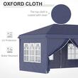 Pavilion pentru gradina/comercial, cadru metalic material Oxford, 6 pereti, cu geanta, albastru, 5.85x2.95x2.70 m