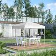 Pavilion pentru gradina/comercial, cadru metalic, material Oxford, pliabil, cu inaltime ajustabila, alb, 2.45x2.45x2.45 m