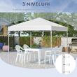 Pavilion pentru gradina/comercial, cadru metalic, material Oxford, pliabil, cu inaltime ajustabila, alb, 2.45x2.45x2.45 m