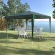 Pavilion pentru gradina/comercial, cadru otel, tesatura PE, pliabil, cu accesorii montare, verde, 2.93x2.93x2.52 m