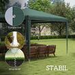 Pavilion pentru gradina/comercial, cadru otel, tesatura PE, pliabil, cu accesorii montare, verde, 2.93x2.93x2.52 m