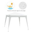 Pavilion pentru gradina/terasa, cadru metalic, material Oxford, pliabil, cu geanta, alb, 3x3x2.4 m