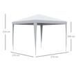 Pavilion pentru gradina/terasa, cadru metalic, pliabil, inaltime reglabila, alb, 2.7x2.7x2-2.54 m