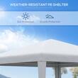 Pavilion pentru gradina/terasa, cadru metalic, pliabil, inaltime reglabila, alb, 2.7x2.7x2-2.54 m