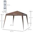 Pavilion pentru gradina/terasa, cadru otel, material Oxford, pliabil, cafeniu, 2.97x2.97x2.5 m