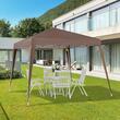 Pavilion pentru gradina/terasa, cadru otel, material Oxford, pliabil, cafeniu, 2.97x2.97x2.5 m