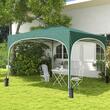 Pavilion pentru gradina/terasa, cu tarusi, corzi ancorare, geanta, reglabil, verde, 2.95x2.95x1.75 m