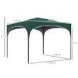 Pavilion pentru gradina/terasa, cu tarusi, corzi ancorare, geanta, reglabil, verde, 2.95x2.95x1.75 m