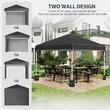 Pavilion pentru gradina/terasa, material Oxford, cu tarusi, corzi ancorare, contragreutati, geanta, reglabil, negru, 2.97x2.97x2.74 cm