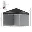 Pavilion pentru gradina/terasa, material Oxford, cu tarusi, corzi ancorare, contragreutati, geanta, reglabil, negru, 2.97x2.97x2.74 cm