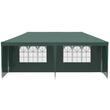 Pavilion pentru gradina/comercial, cadru otel, 4 pereti, pliabil, verde, 5.85x2.95x2.55 m