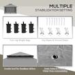 Pavilion/foisor pentru gradina/terasa, pliabil cu inaltime ajustabila, material Oxford, cadru metalic, cu plasa insecte, 4 contragreutati, gri, 3.92x3.92x2.83 m