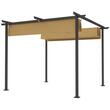 Pergola pentru gradina/terasa, retractabila, cadru metalic, bej, 3x3x2.27 m
