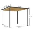 Pergola pentru gradina/terasa, retractabila, cadru metalic, bej, 3x3x2.27 m