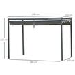 Pergola pentru gradina/terasa, retractabila, cadru metalic, gri, 2.98x2.13x2.22 m
