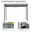 Pergola pentru gradina/terasa, retractabila, cadru metalic, gri, 2.98x2.13x2.22 m