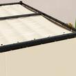Pergola pentru gradina/terasa, retractabila, cu perdele, cadru metalic, negru si bej, 3x3x2.27 m