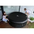 Piscina jacuzzi, gonflabila, rotunda, cu pompa si filtru, prelata acoperire, lumina LED, gri si alb, 930 L, 6 persoane, 204x70 cm, MSpa