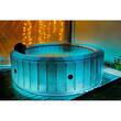 Piscina jacuzzi, gonflabila, rotunda, cu pompa si filtru, prelata acoperire, lumina LED, gri si alb, 930 L, 6 persoane, 204x70 cm, MSpa
