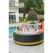 Piscina jacuzzi, gonflabila, rotunda, cu pompa si filtru, prelata acoperire, negru si galben, 930 L, 6 persoane, 204x70 cm, MSpa
