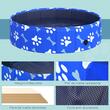 Piscina pentru caini, PVC si panouri din pal, pliabila, albastru, 80x20 cm